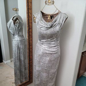 Silver Formal Dress Large (8-10)